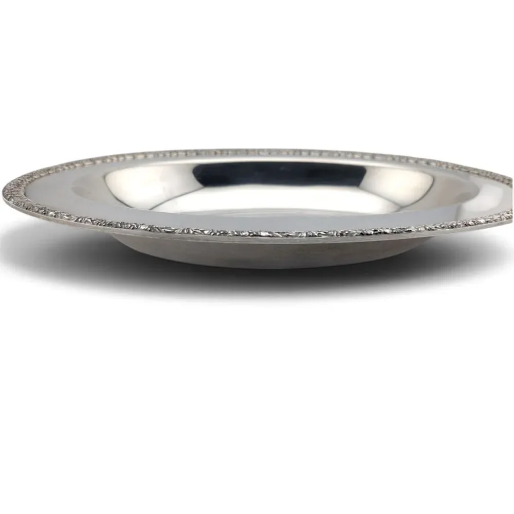 Vintage Wm Rogers Primrose 7812 Silver-plate Serving Bowl Floral Rim 11
